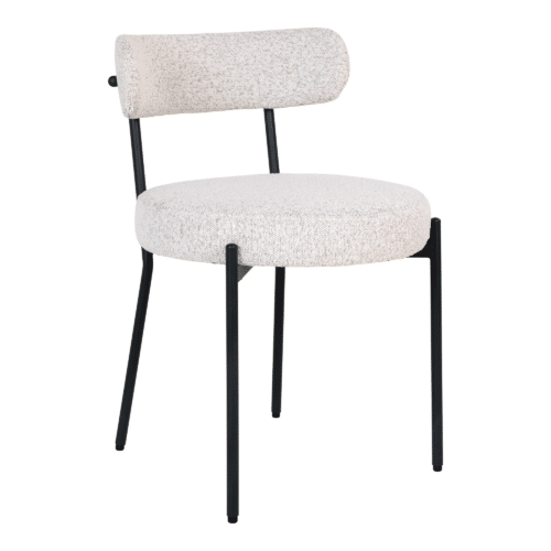 Badalona Spisebordsstol i Hvid Bouclé Fra House Nordic | 49,5x47x72,5 cm - OUTLET