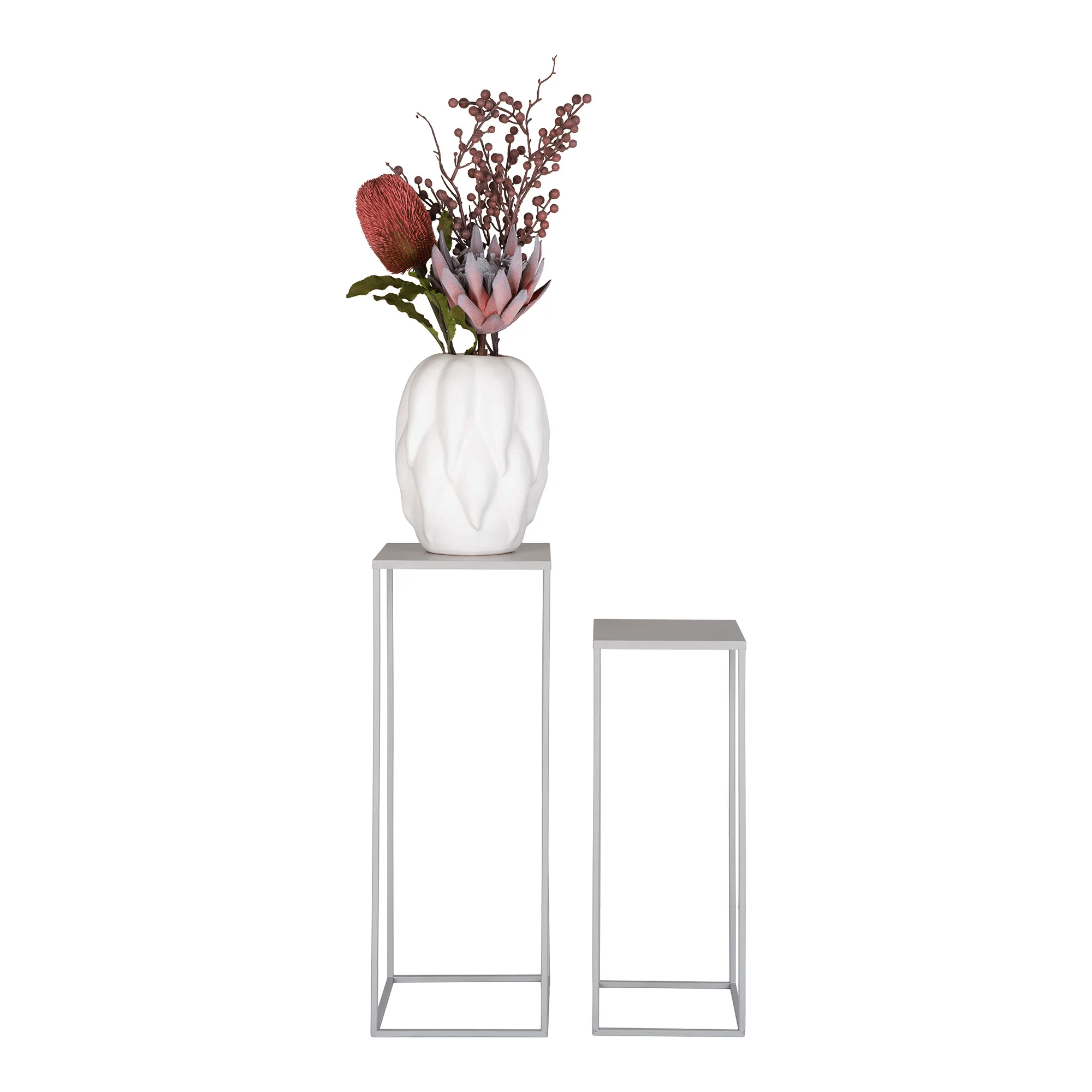 Beja Blomsteropsats i Sandfarvet Stål Fra House Nordic | Sæt af 2 - ø19/22x50/60 cm - Billede 2