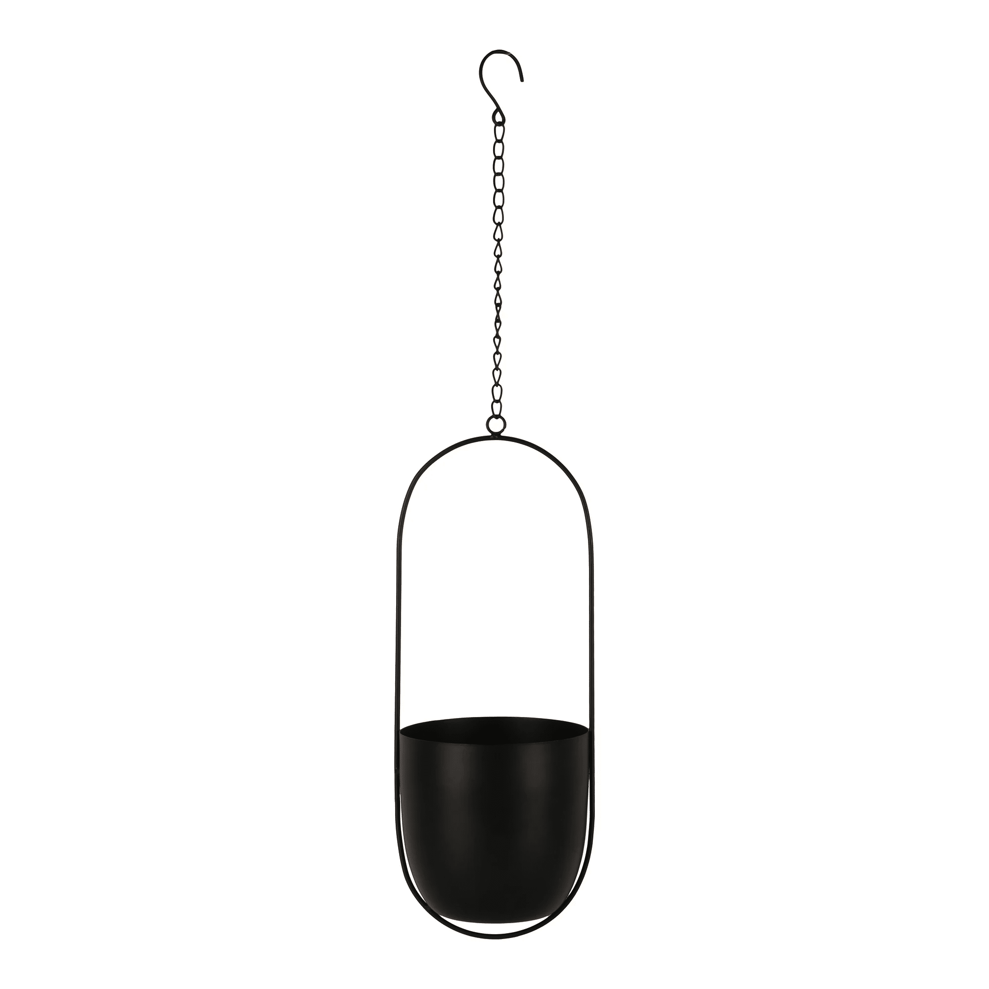 Celle Hængende Planteskjuler i Sort Metal Fra House Nordic | 14,5x15,5x37,5 cm