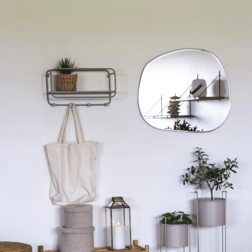 Feira Hattehylde i Sandfarvet Stål Fra House Nordic | 45x15x25 cm