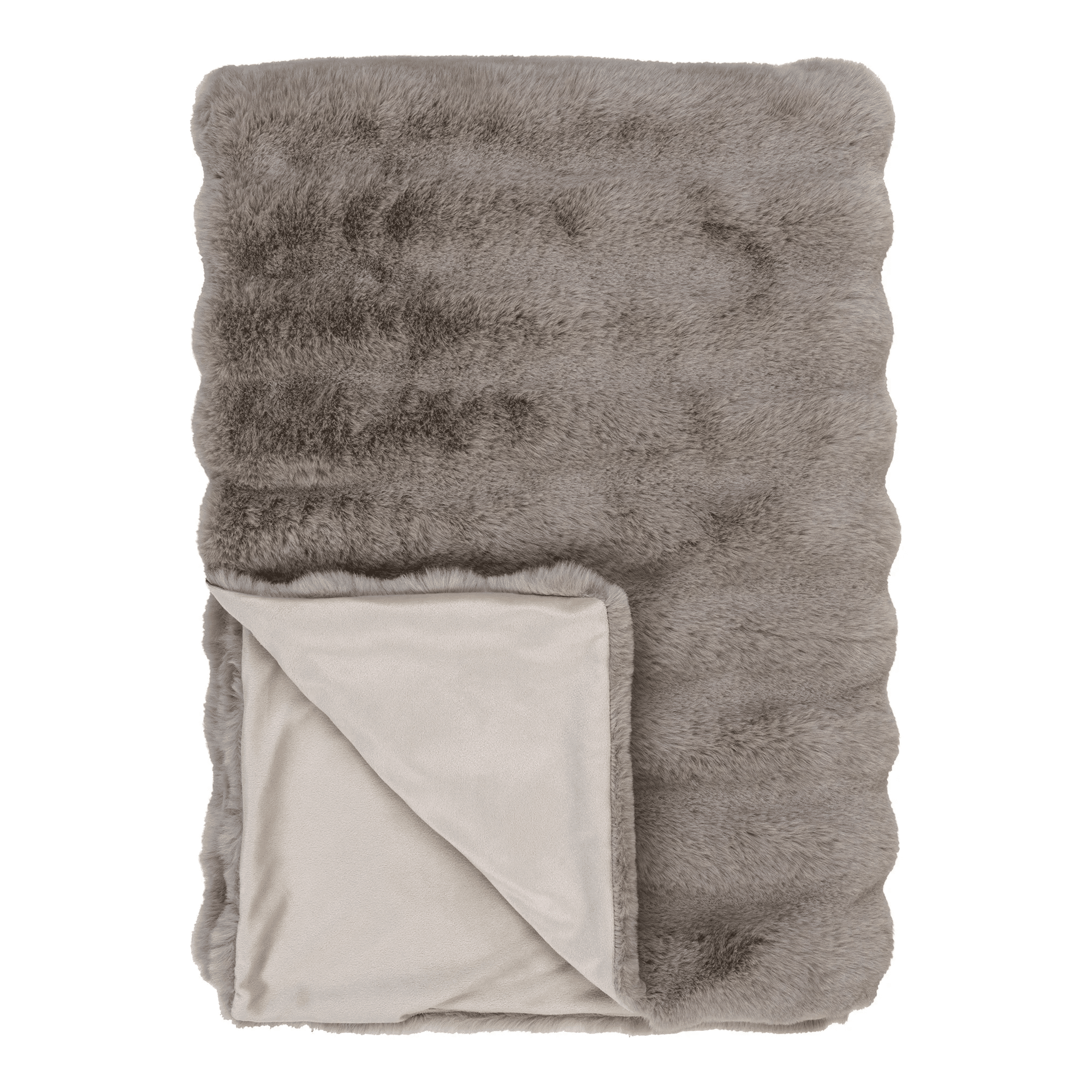 Galena Plaid i Beige imiteret pels Fra House Nordic | 130x180 cm - Billede 2