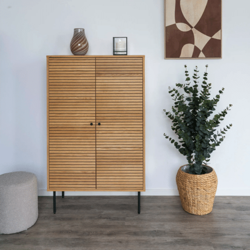Kyoto Vitrineskab i Natur Egefiner Fra House Nordic | 2 låger - 80x40x130 cm