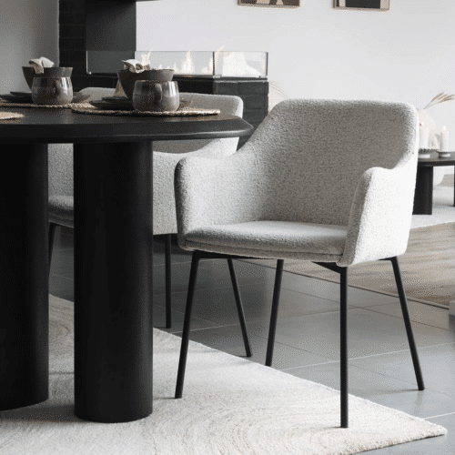 Melilla Spisebordsstol i Hvid Bouclé Fra House Nordic | 56x57x79,5 cm