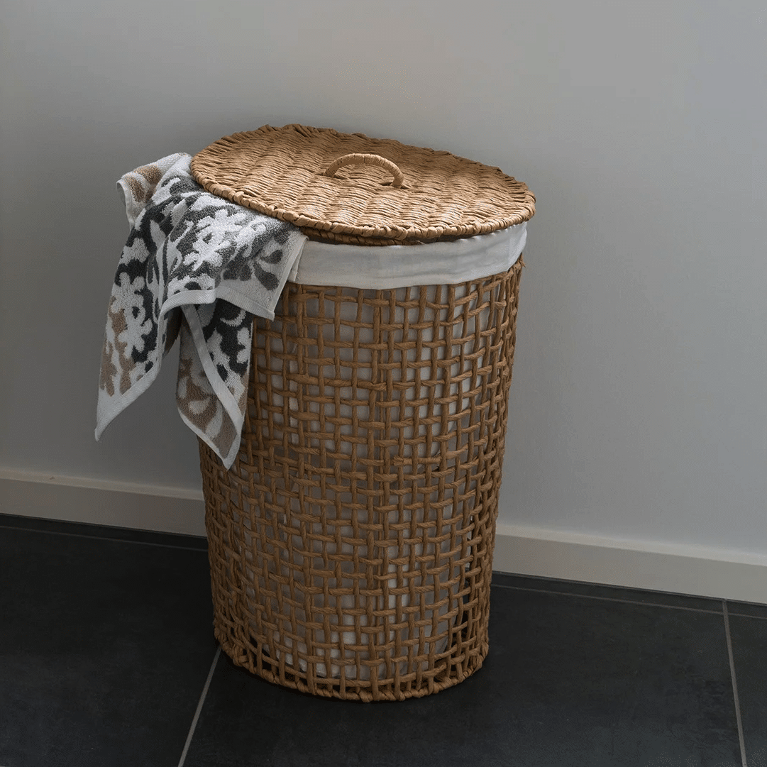 Pomal Vasketøjskurv i Papirstrå Fra House Nordic | ø42x56 cm