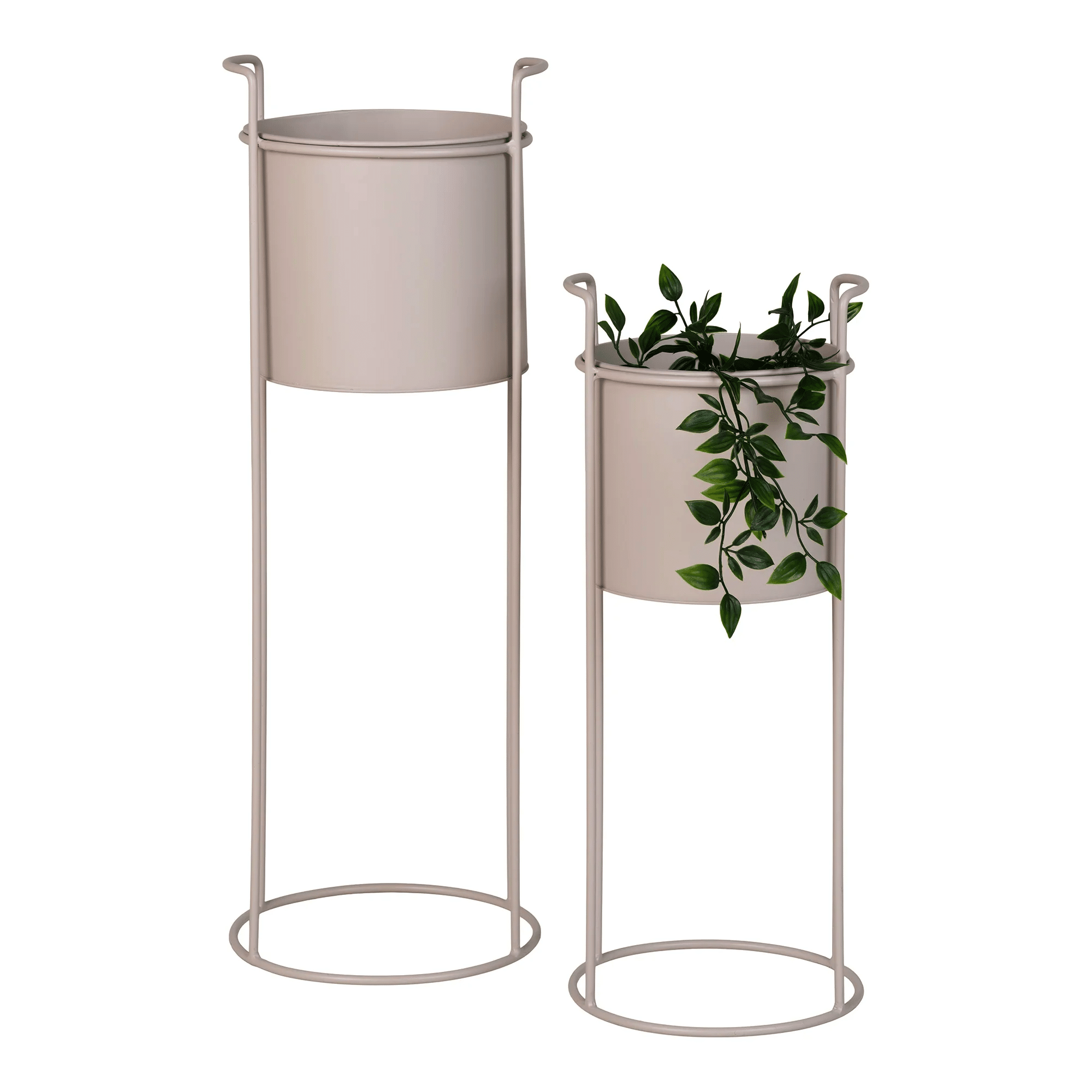 Rabo Blomsteropsats i Sandfarvet Stål Fra House Nordic | Sæt af 2 ø18/21,5x50/65cm - Billede 3
