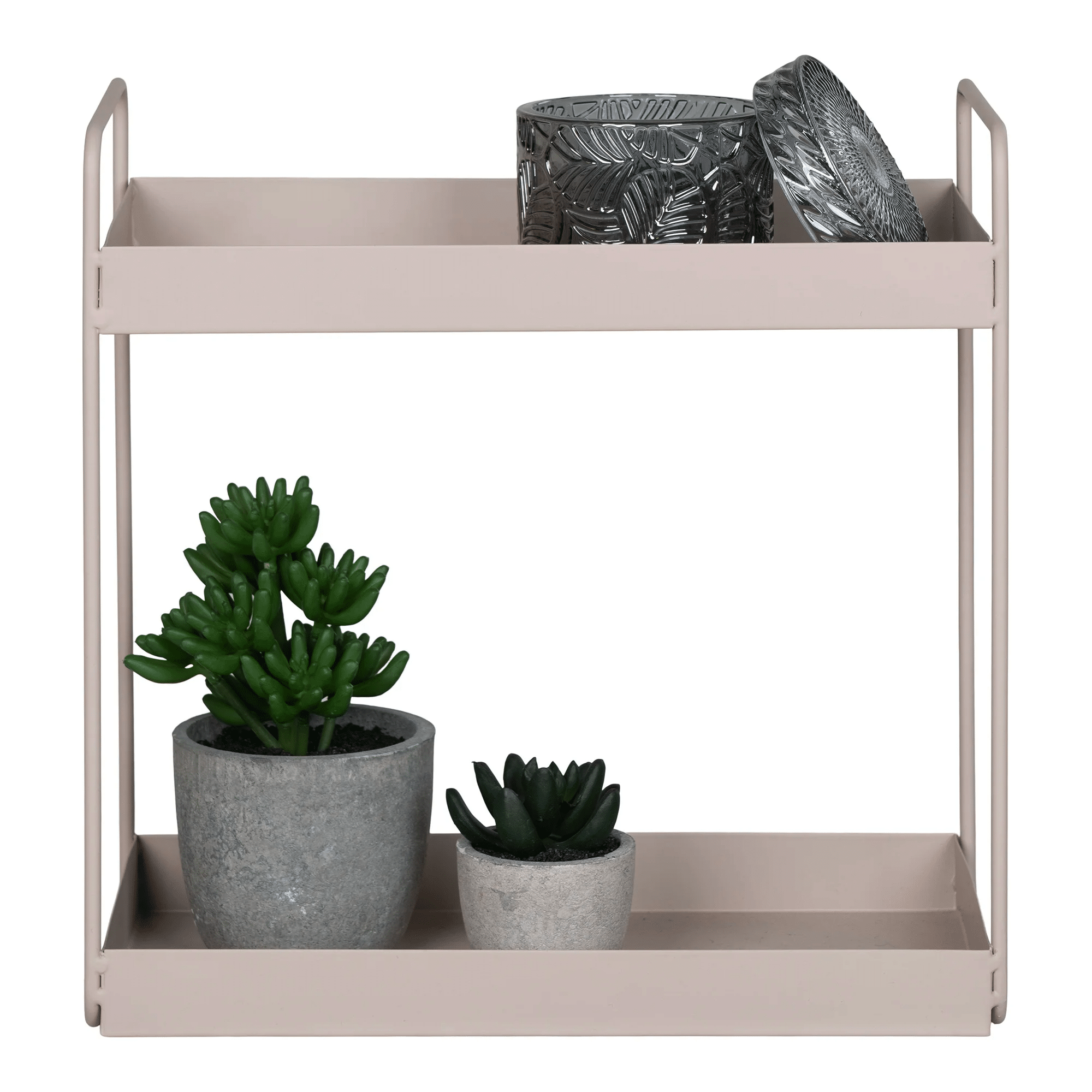 Rabo Stående Dobbelthylde i Sandfarvet Metal Fra House Nordic | 2 hylder 30x15x31 cm - Billede 2