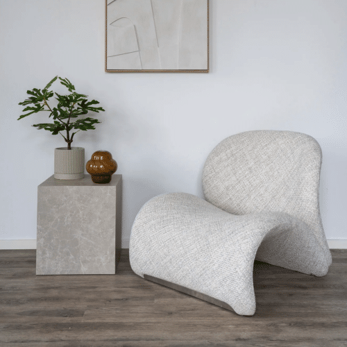 Sofia Loungestol i Sandfarvet Polyester Fra House Nordic | 82x70x73 cm