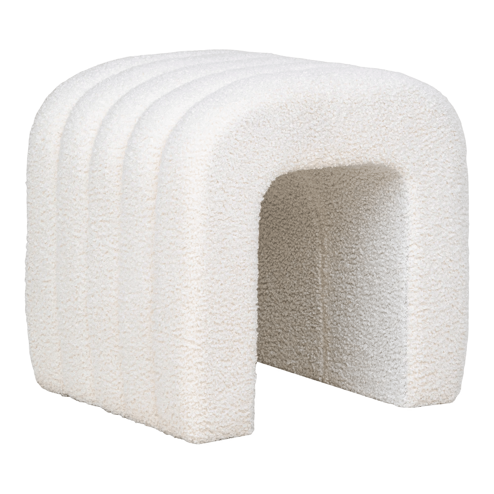 Colma Puf i Hvid Bouclé Fra House Nordic | 41x36 cm - Billede 4