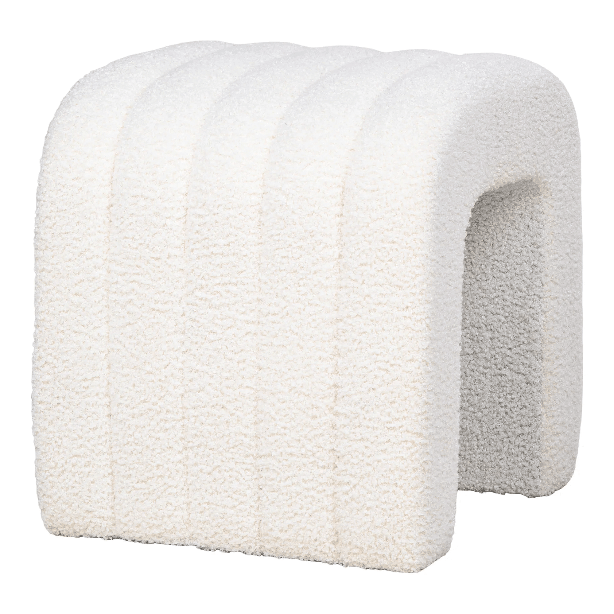 Colma Puf i Hvid Bouclé Fra House Nordic | 41x36 cm - Billede 3