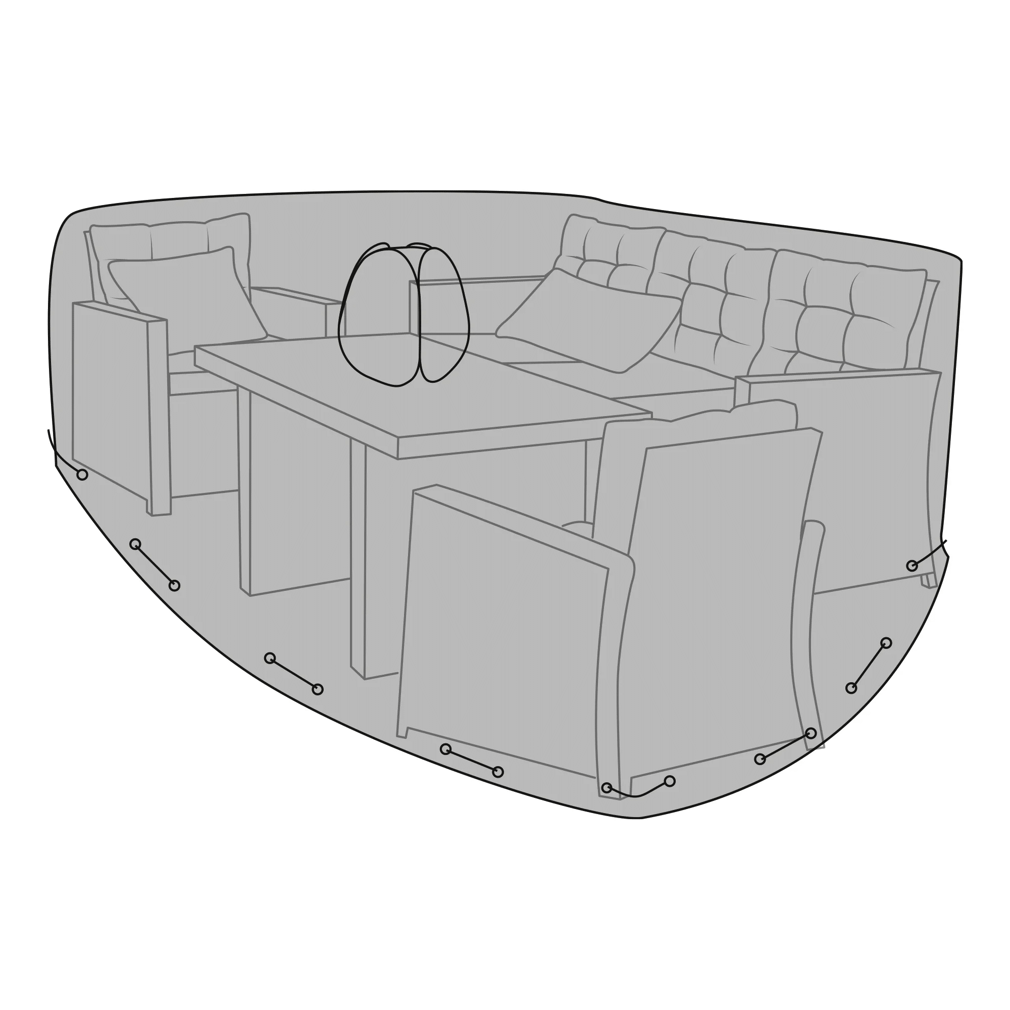 Luksus Overtræk i Sort til lounge og sofasæt Fra House Nordic | PU behandlet - vandafvisende - H95 x B180 x L210 cm