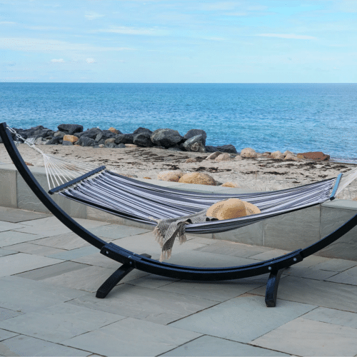 Tripoli Hængekøje i sort/grå/hvid bomuld/polyester Fra House Nordic | 320x120x120 cm