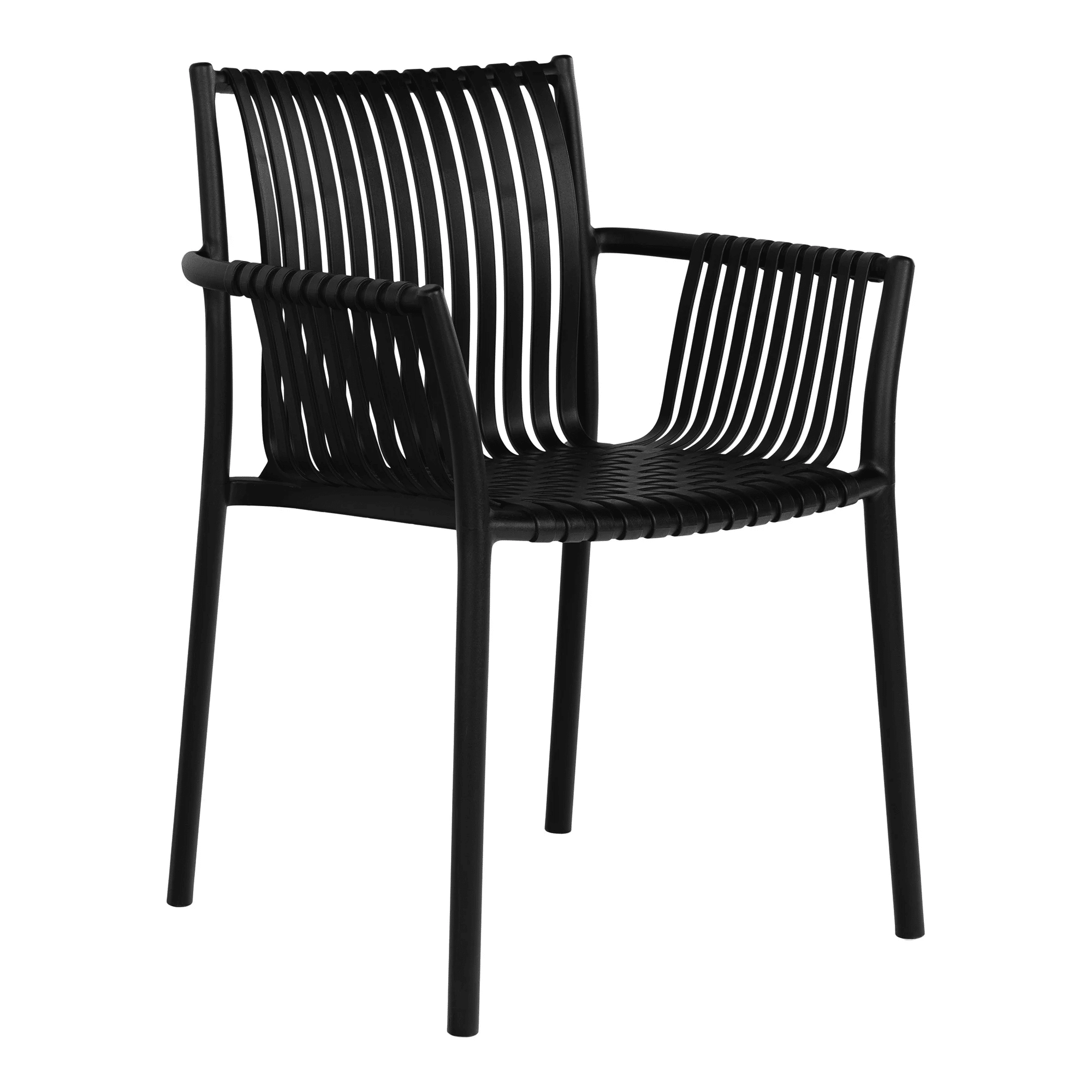 Tulsa Havestol i Sort UV-resistent hårdt termoplastik Fra House Nordic | 56,5x59,5x82,5 cm | Kan stables - Billede 2