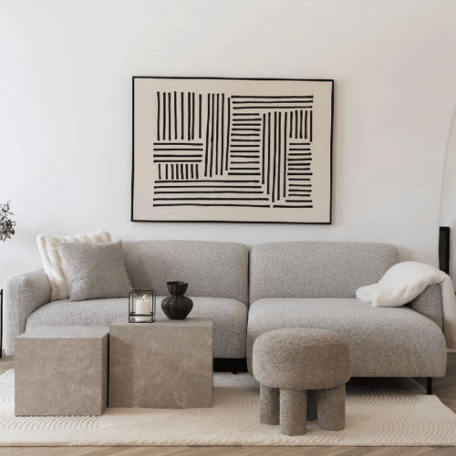 Salvador Højrevendt Loungesofa i Lysegrå Fra House Nordic | Bouclé