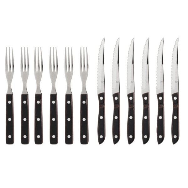 Gense Old farmer classic Steakbestik/grillbestik 12 dele Træ/Stål - Billede 2