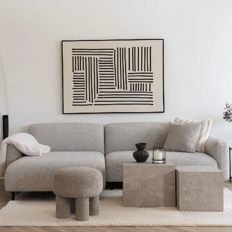 Salvador Venstrevendt Loungesofa i Lysegrå Fra House Nordic | Bouclé