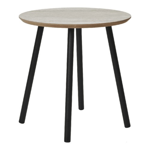 Aalst Sidebord med Travertin Look Fra House Nordic | MDF - ø40x44 cm - OUTLET