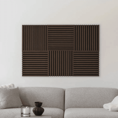 Akustikpanel i Valnødlook Fra House Nordic | MDF - 52x52x2 cm