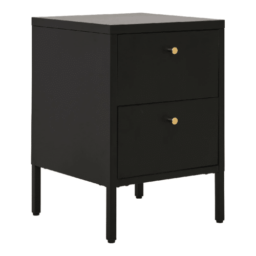 Dalby Kommode med 2 Skuffer Fra House Nordic | Sort Stål - 40x40x59,5 cm