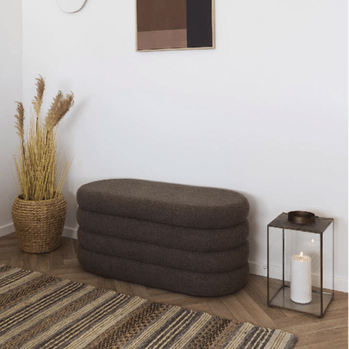 Dartford Bænk med Opbevaring i Brun Bouclé Fra House Nordic | 103x45x44 cm