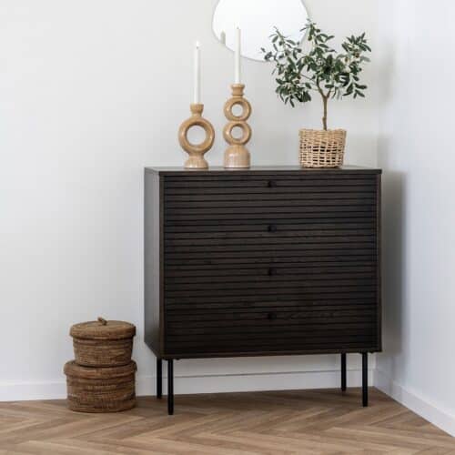 Kyoto Kommode i Røget Egefiner med 4 Skuffer Fra House Nordic | 80x40x85 cm