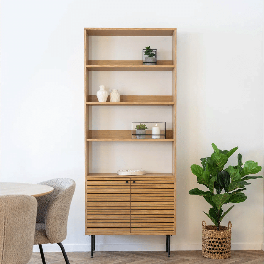 Kyoto Reol i Natur Egefiner med 4 Hylder Fra House Nordic | 80x30x200 cm