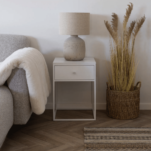 Vita Hjørnebord i Hvid med 1 skuffe Fra House Nordic | Stål