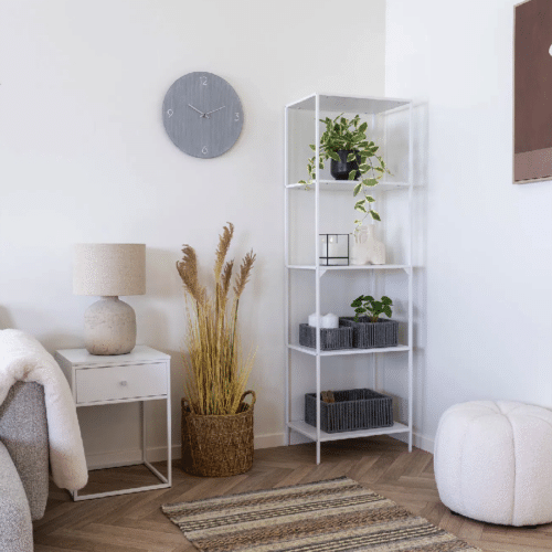 Vita Reol med 5 Hylder Fra House Nordic | Hvid Stål - 51x36x170 cm