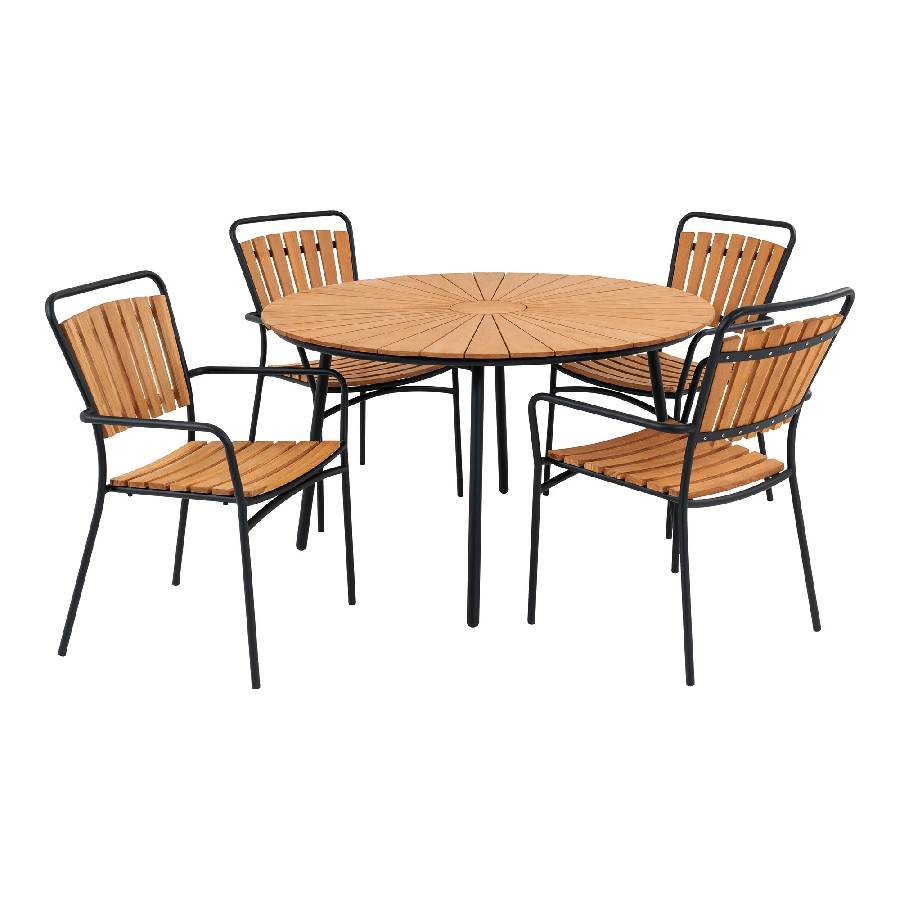 Cleveland Spisebord i Teak og 4 Cleveland Spisebordsstole i Teak Fra House Nordic - Billede 2