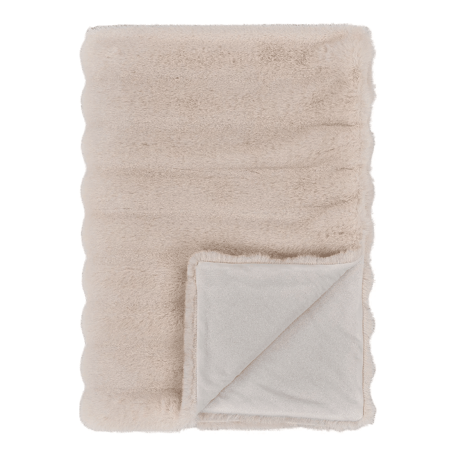 Galena Plaid i Hvid Imiteret Pels Fra House Nordic | 130x180 cm - Billede 3