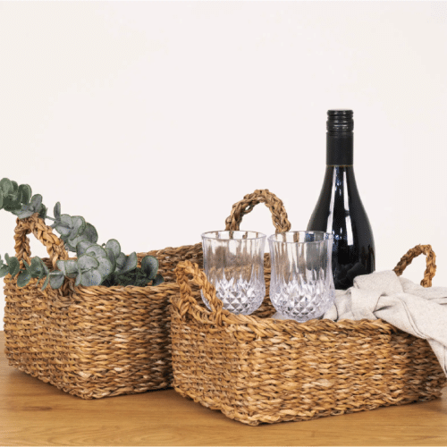 Morella Kurve i Natur Fra House Nordic | Søgræs - 28/32x20/23x11/13 cm - Sæt af 2