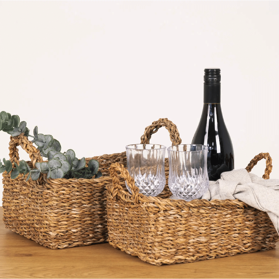 Morella Kurve i Natur Fra House Nordic | Søgræs - 28/32x20/23x11/13 cm - Sæt af 2