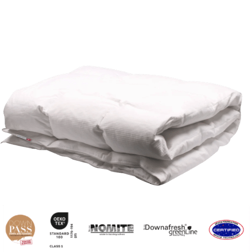 Temprakon Helårs/Vinter Dyne i 100% Moskusdun omfavnet af 100% bomuld m. Lyocell | Lun OUTLET 140x200 + 140x220