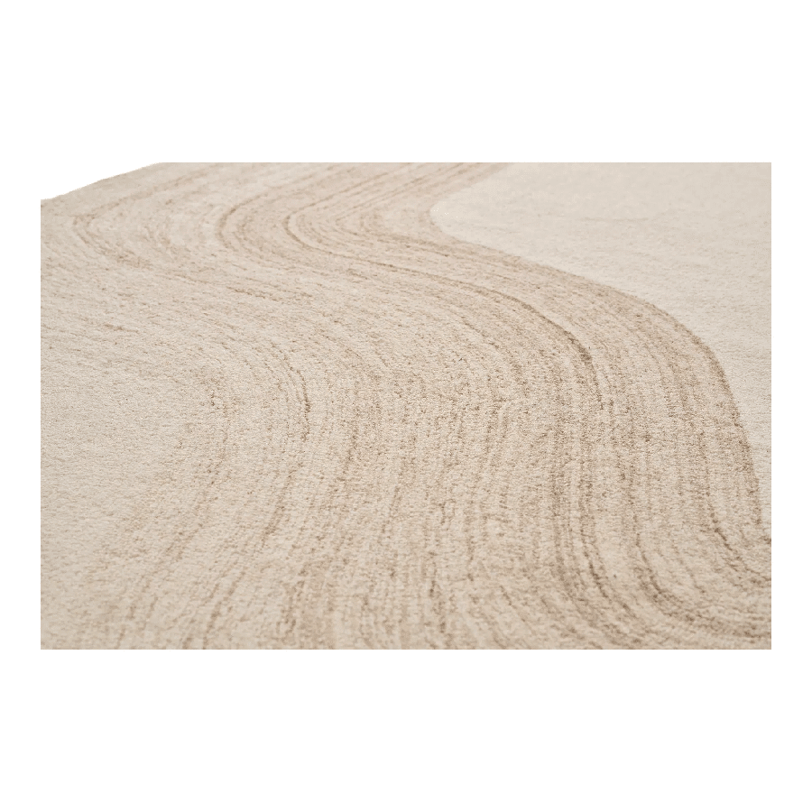 Surat Tæppe Lysebrun/Råhvid Fra House Nordic | Håndtuftet Uld - 200x300 cm - Billede 3
