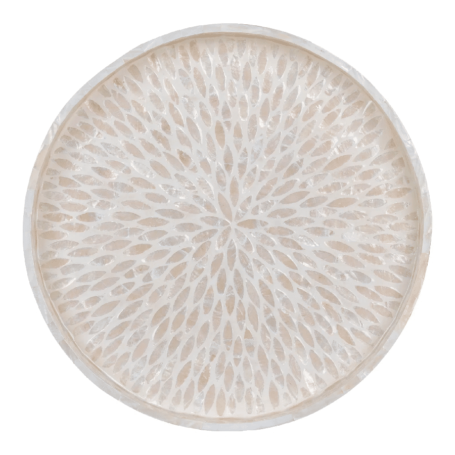 Bakke i Beige Bambus/Capiz fra House Nordic | Ø40xH3,5cm - Billede 3