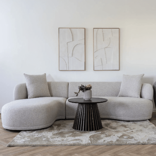 Kingston Sofa med 2 Puder i Natur Fra House Nordic | Venstrevendt | B256cm | Dybde: 67-148cm