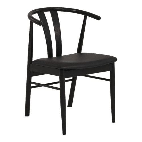 Artenara Spisebordsstol i Sort Bøgetræ med Sort PU Sæde fra House Nordic | L63xB60xH81,5cm