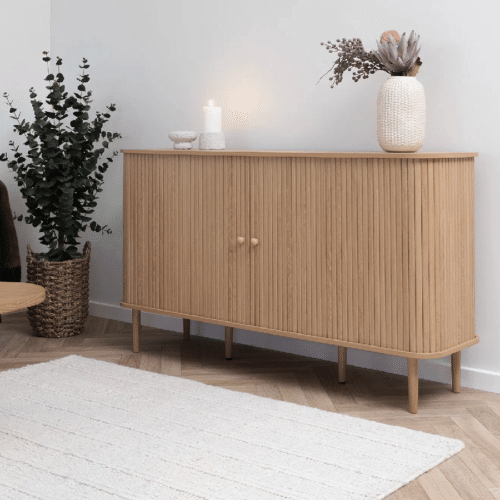 Nikko Skænk med 2 Låger i MDF & Massiv Fyrretræ fra House Nordic | L140xB40xH79 - OUTLET