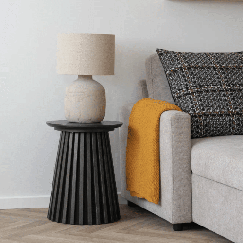 Osaka Hjørnebord/Sidebord i Sort Egefiner fra House Nordic | Ø40xH50cm