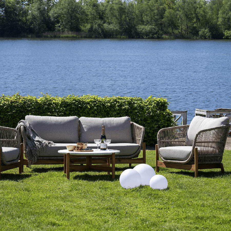 Terracina Loungestol med Ben i Akacietræ inkl. Beige Hynder fra House Nordic | L78,5xB86xH72cm - Billede 2