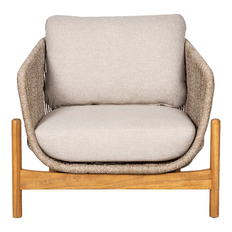 Terracina Loungestol med Ben i Akacietræ inkl. Beige Hynder fra House Nordic | L78,5xB86xH72cm - Billede 4