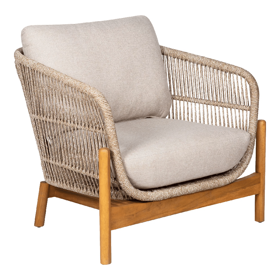 Terracina Loungestol med Ben i Akacietræ inkl. Beige Hynder fra House Nordic | L78,5xB86xH72cm - Billede 3