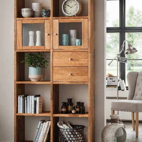 Komplet Loke Snedker Reolsystem i Massiv FSC Egetræ og Naturolie fra Organic Sleep | Model 7
