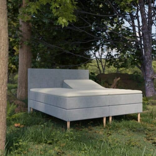 Organic Elevations Seng med Pocket og Latex + Topmadras i 100% Naturlatex og Bomuldsbetræk Fra Organic Sleep | 7 Zoner - Omega Grå