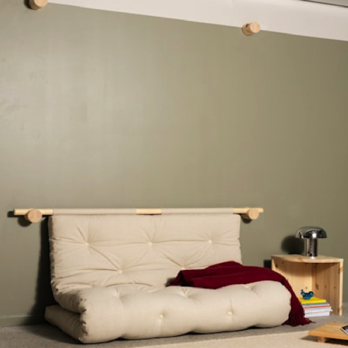 Hooked Multifunktionel Futon Sovesofa/Væg madras Fra Karup Design | Japandi - Flere Farver | Sofa: 180x74x79 cm | Madras: 135x200 cm