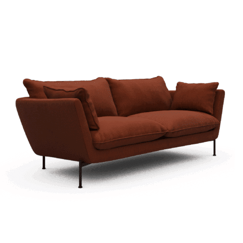 K261 2-Personers Sofa i Skum med Tykt Fiberlag & Sorte Metalben fra Kragelund / Scandinavian Upholstery | Flere Farver