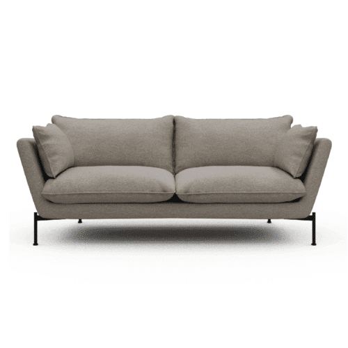 K261 2-Personers Sofa med Dunfyld & Sorte Metalben fra Kragelund / Scandinavian Upholstery | Flere Farver
