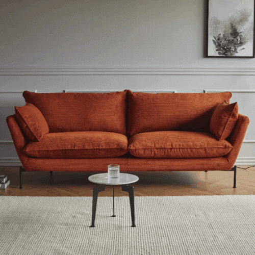K261 3-Personers Sofa med Dunfyld & Sorte Metalben fra Kragelund / Scandinavian Upholstery | Flere Farver