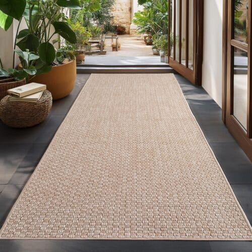 Evelyn Indendørs/Udendørs Gulvtæppe i Beige fra Rugs by Uniquebeds Home & Living | Flere Størrelser