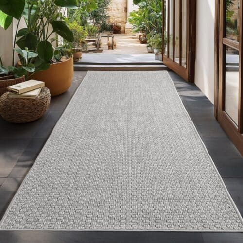 Evelyn Indendørs/Udendørs Gulvtæppe i Grå fra Rugs by Uniquebeds Home & Living | Flere Størrelser