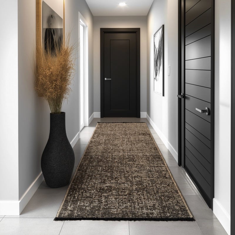 Elsie Gulvtæppe i Brun Bomuld med Chenille Finish fra Rugs by Uniquebeds Home & Living | Flere Størrelser